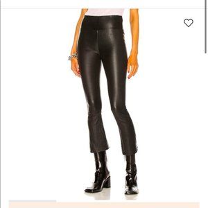 SPRWMN Leather High Waist  Cropped Flared Leggings